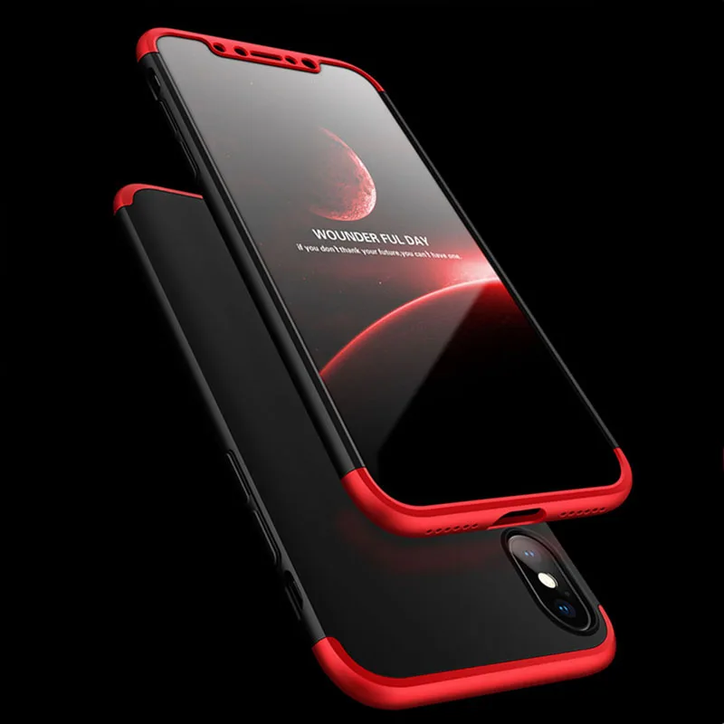 For iphone X Case Luxury 360 Full Body PC Matte Hard Back Cover For Iphone 8 7 6 6s Plus 5 5s SE