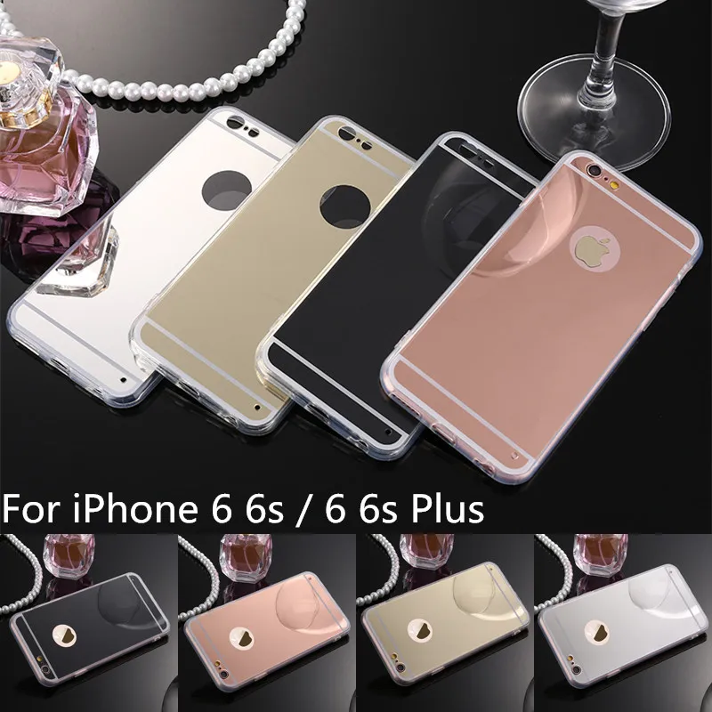 Luxury Soft Clear TPU Mirror Coque Cover For iPhone 6 Case Silicone Mobile Phone Bags Cases For Apple iPhone 6s Cover Funda Capa