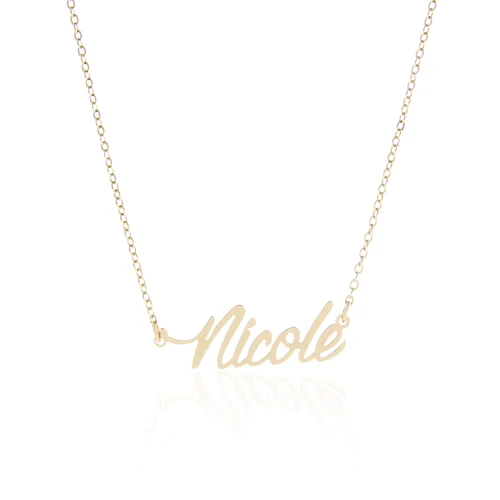 Collana con nome Nicole per donna gioielli con targhetta con ciondolo in  acciaio inossidabile color oro NL-2411 - AliExpress