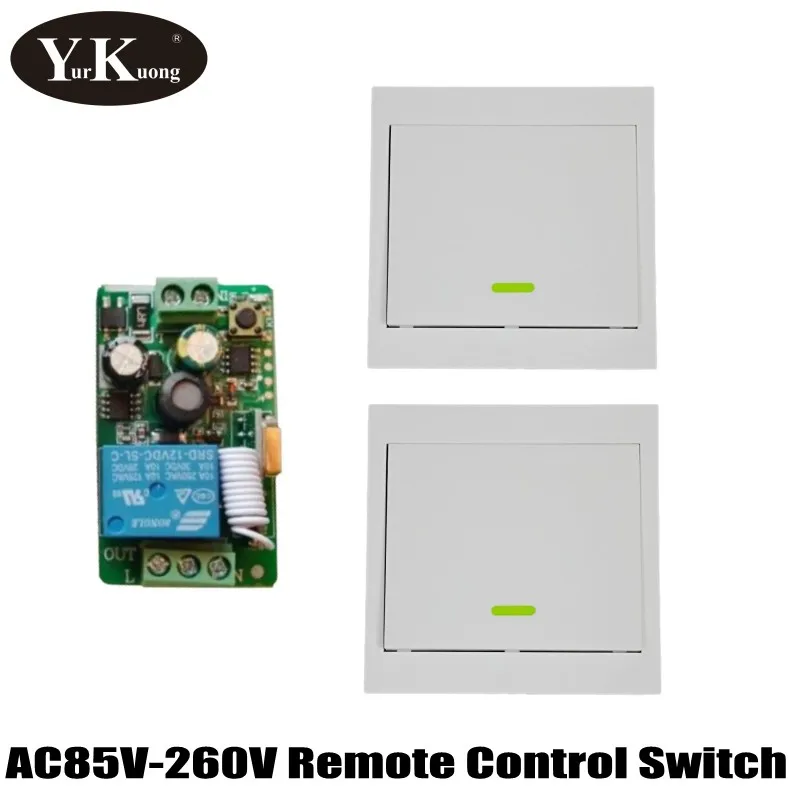 

AC 110V 220V Wireless Switch Light Lamp Bulb LED RF Remote Control Receiver RF Remote Wall Panel button for Bedroom Ceiling Lamp