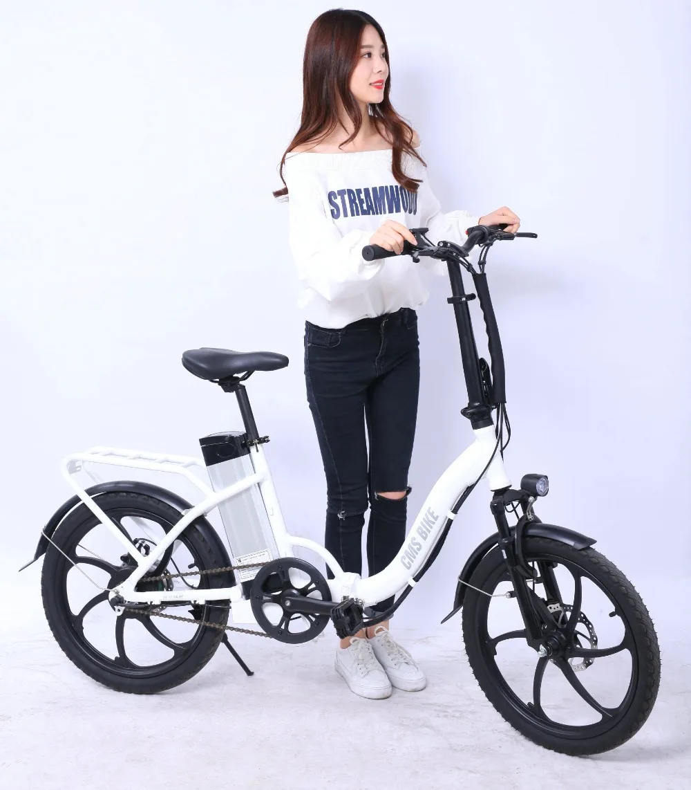 Excellent 20inch folding electric bike with display and suspension electric bicycle with pedal+lithium battery for two person disc brake 11