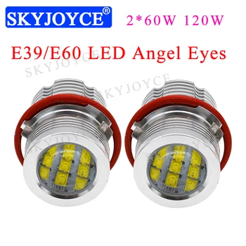 

Car Styling B-M-W E39 E60 LED Angel Eyes 2*60W 120W Highlight White Yellow Red Blue E39 E60 E63 E65 E53 E83 E87 LED Marker Kit