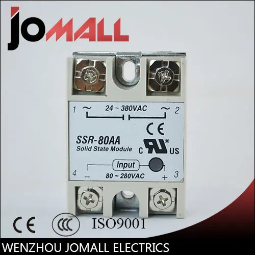 

SSR -80AA AC control AC SSR white shell Single phase Solid state relay