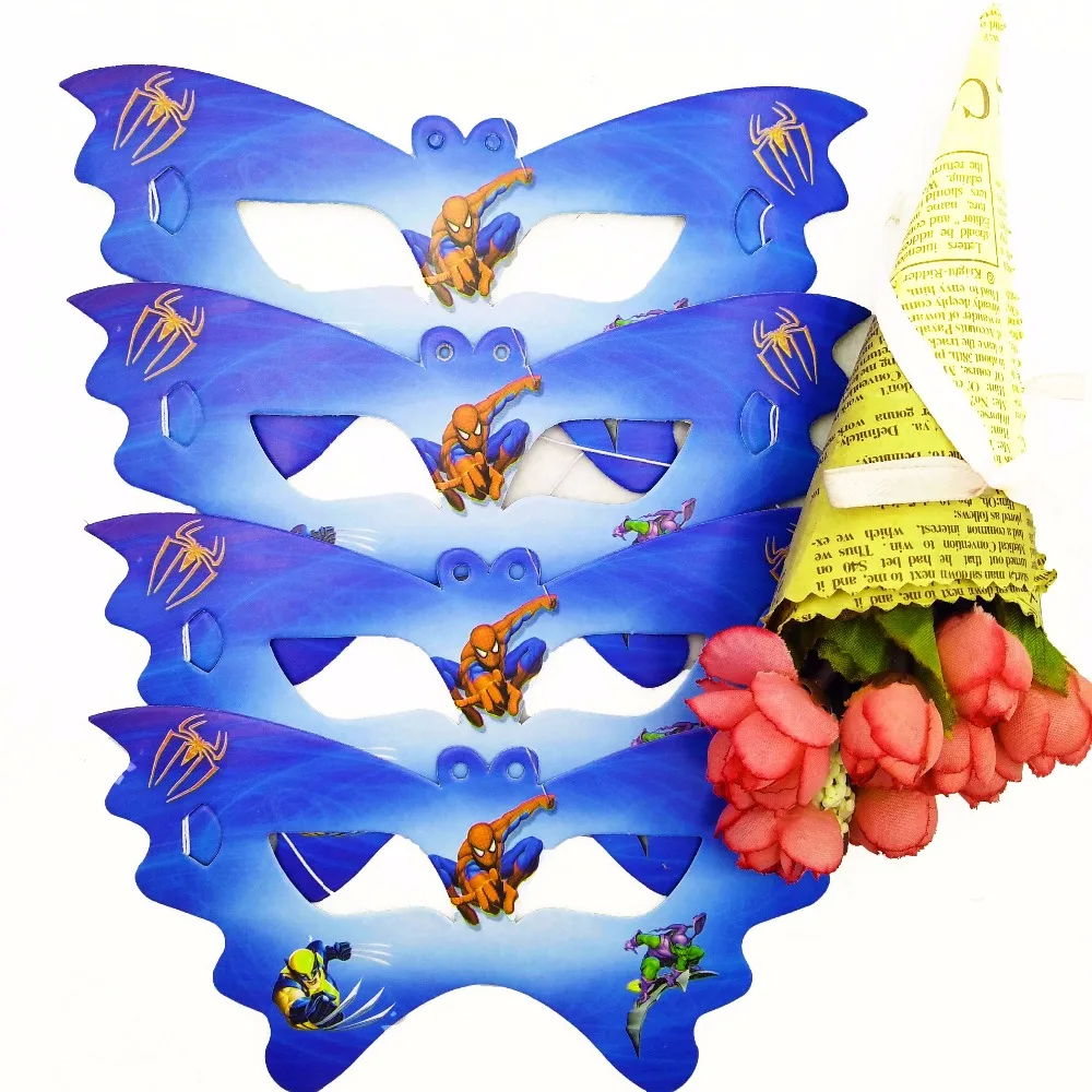 10 шт./компл. Человек-паук вечерние Поставок Масок вечерние украшения для с рисунками для детей одноразовые Бумага Крышка маска для глаз