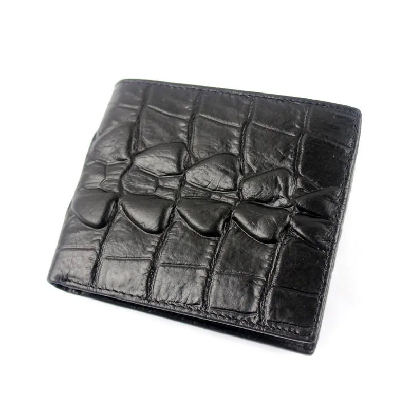 

Genuine Leather Wallet Fashion Men Black Brown Cowhide Short Moeny Clip Designer Embossing Bag Crocodile Printing Small Purse