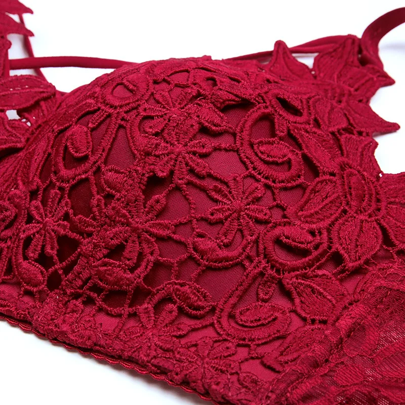 Push Up Bras For Women Sexy Lingerie Lace Floral Embroidery Brassiere Bra Underwear Seamless Wireless BH Bralette soutien gorge 123