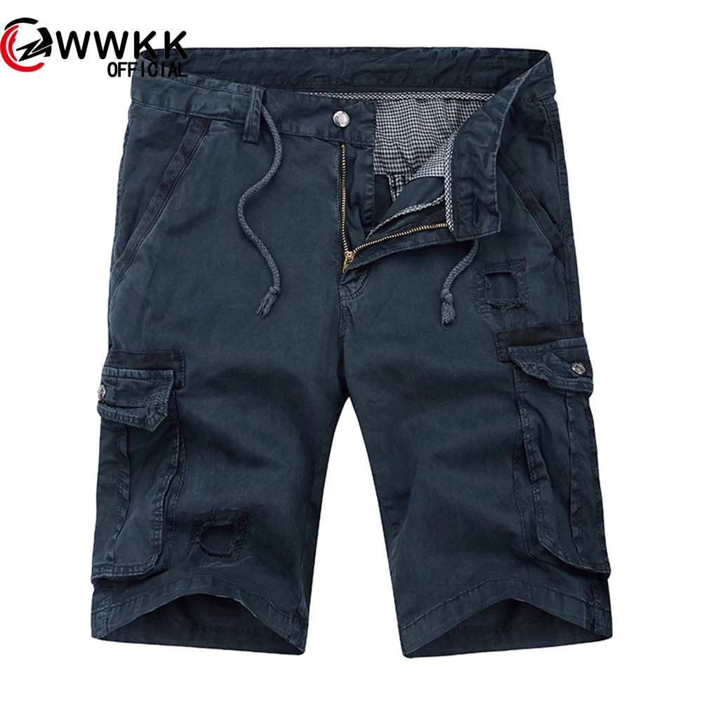 Мужские шорты-карго в стиле милитари, новинка, армейские камуфляжные тактические шорты, мужские хлопковые свободные рабочие повседневные короткие штаны, большие размеры
