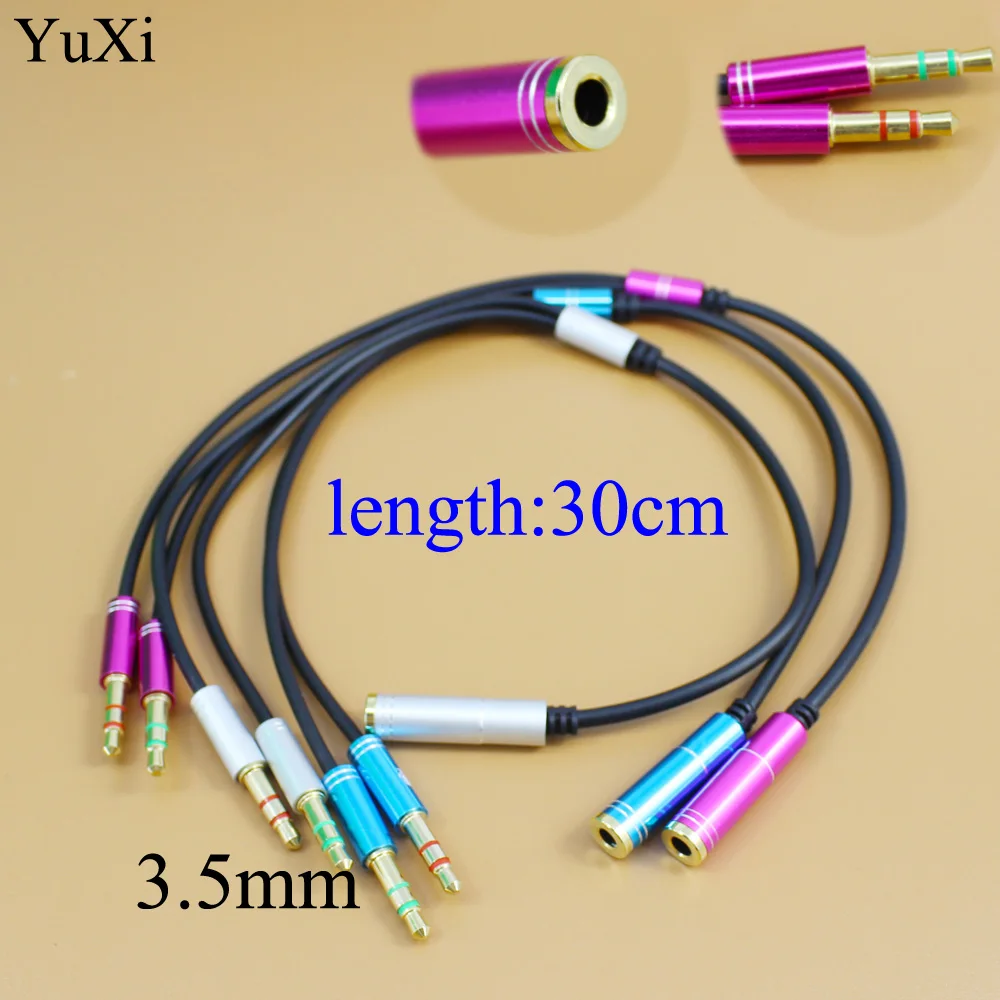 

Кабель-разветвитель YuXi 3,5 мм, разъем-2 штекера, 3,5 мм, для микрофона
