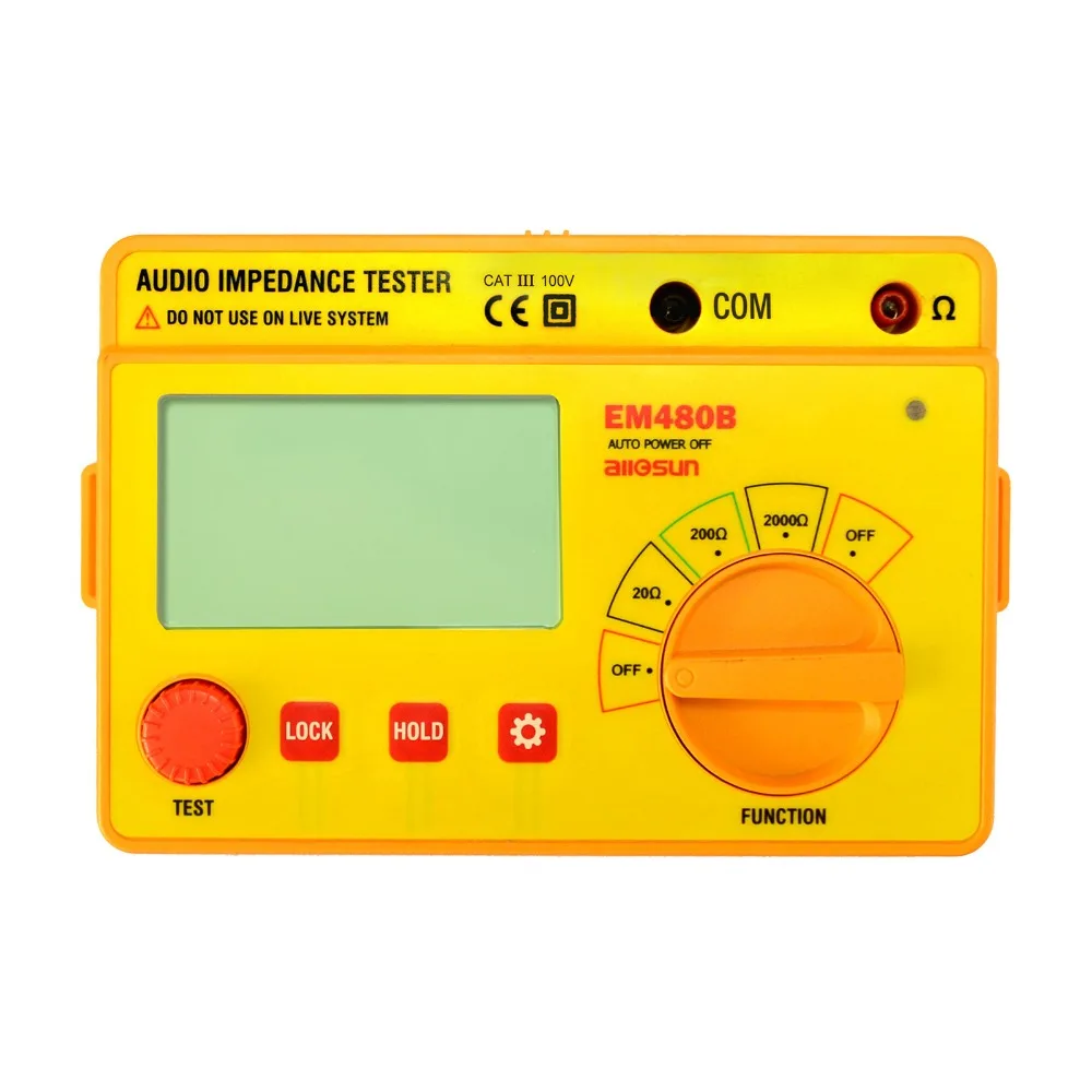 all-sun EM480B Audio impedance tester CATIII 3 test ranges 20/200/2000 resistance meter 1KHz resistance tester