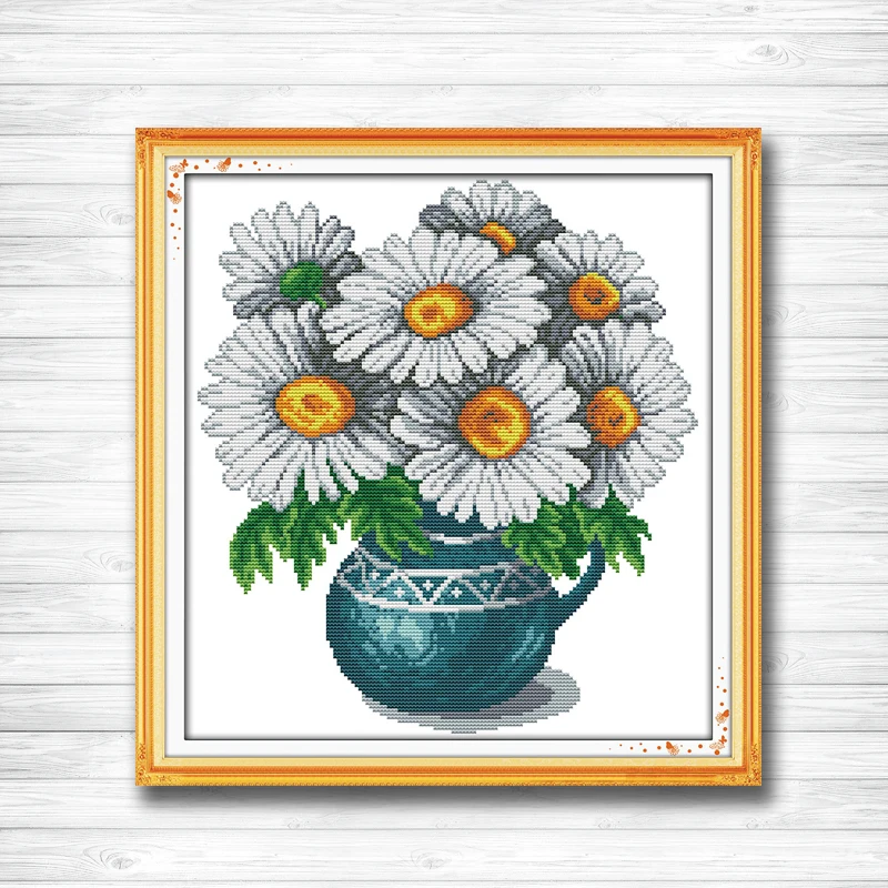 

Wild chrysanthemum flowers Painting Counted Printed on canvas DMC 14CT 11CT chinese Cross Stitch Needlework Kits Embroidery Sets