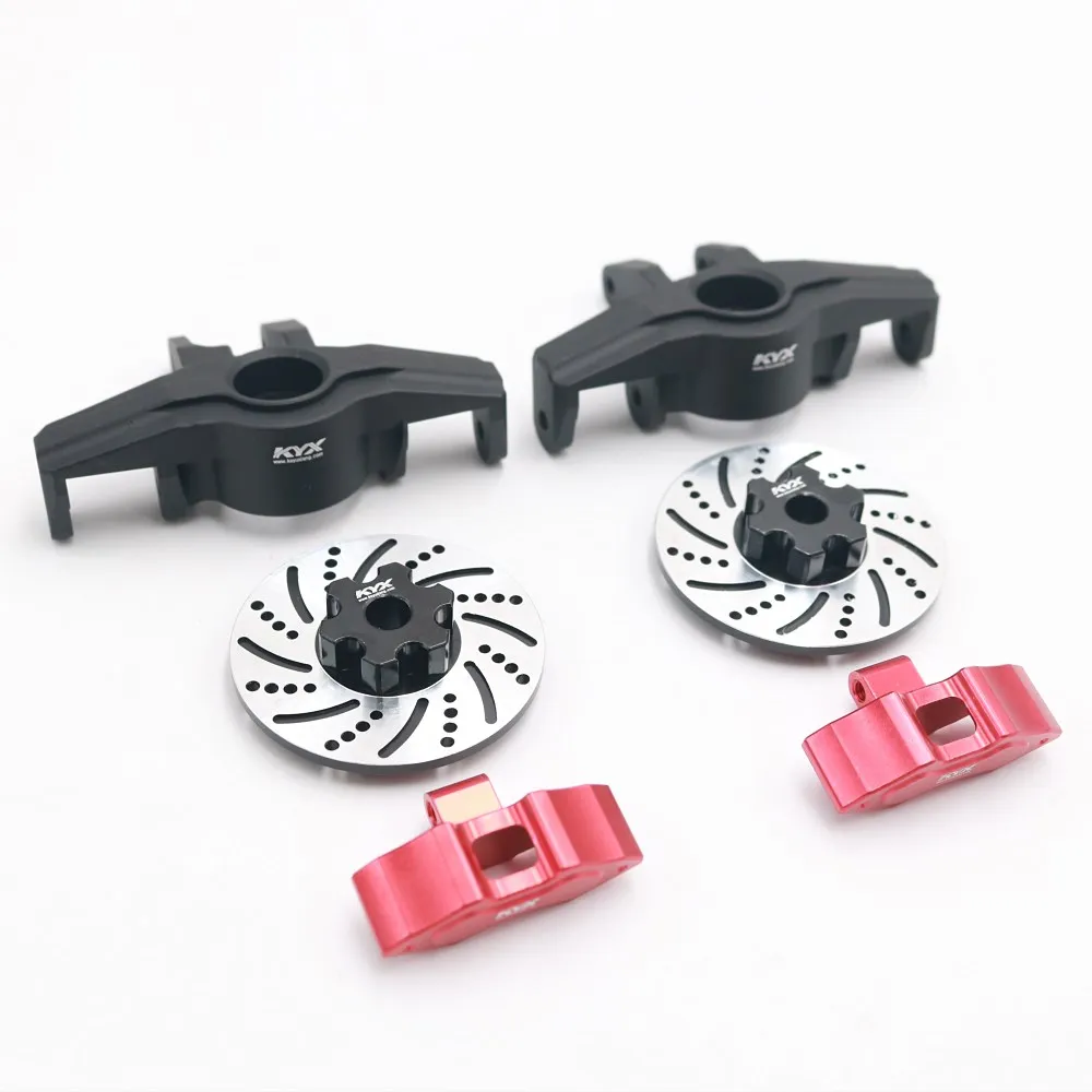 

KYX Racing Metal Front Steering Blocks Knuckle & Wheel Hex Hub Brake Disc & Caliper for RC Car 1/7 UDR