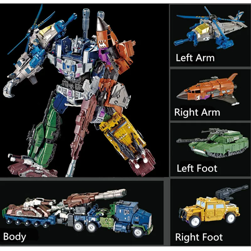 

5IN1 Transformation G1 Bruticus Members ONSLAUGHT Blastoff Vortex Brawl Swindle Action Figure Alloy X9 Enlarge KO Toys For Gift