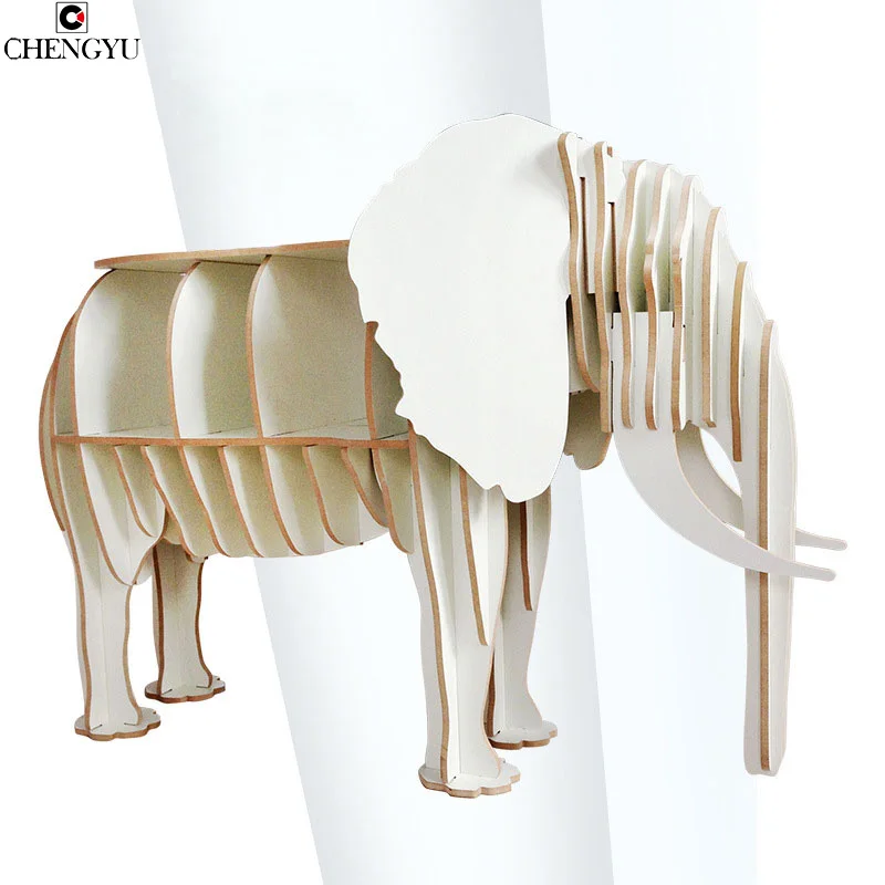 

Modern DecorationCreative Assembly Logs Desk Elephant Solid Wooden Storage Shelf Household Furniture Side Table 70*27*113CM