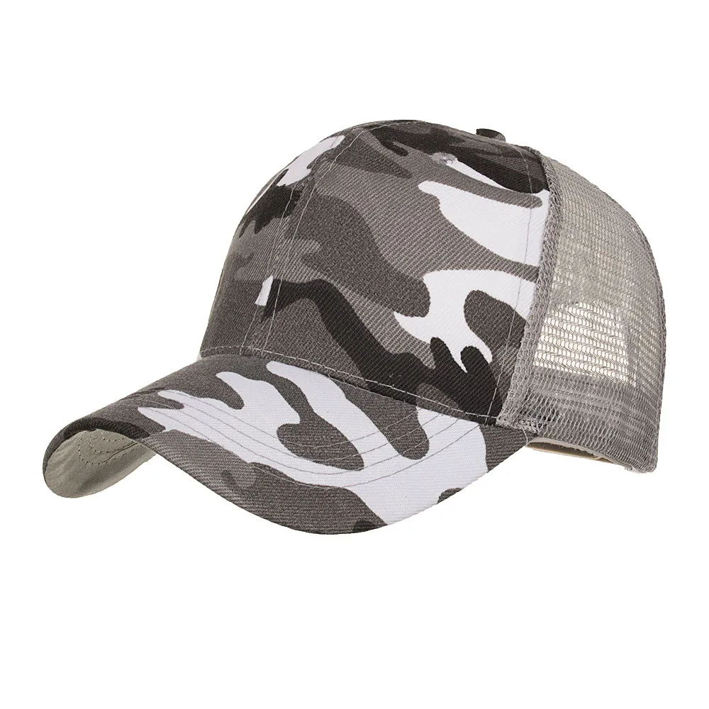 Камуфляжная сетчатая бейсбольная кепка, Мужская камуфляжная кепка, мужская летняя кепка, Мужская армейская Кепка, бейсболка, хип-хоп кепка для папы, A3 - Цвет: Серый