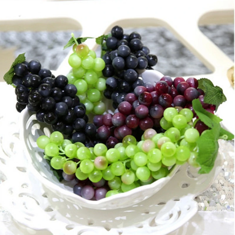 

Artificial Fruit Bunch Grapes Plastic Fake Fruit Model Lifelike Home Wedding Party Garden Decor 22/36/60/85pcs For DIY Choose
