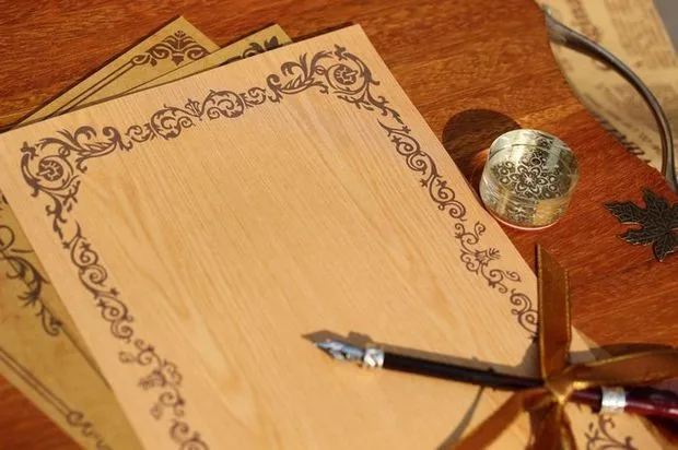 Ретро Европейский стиль кружева лоза деревянные конверты из крафт-бумаги 5 шт