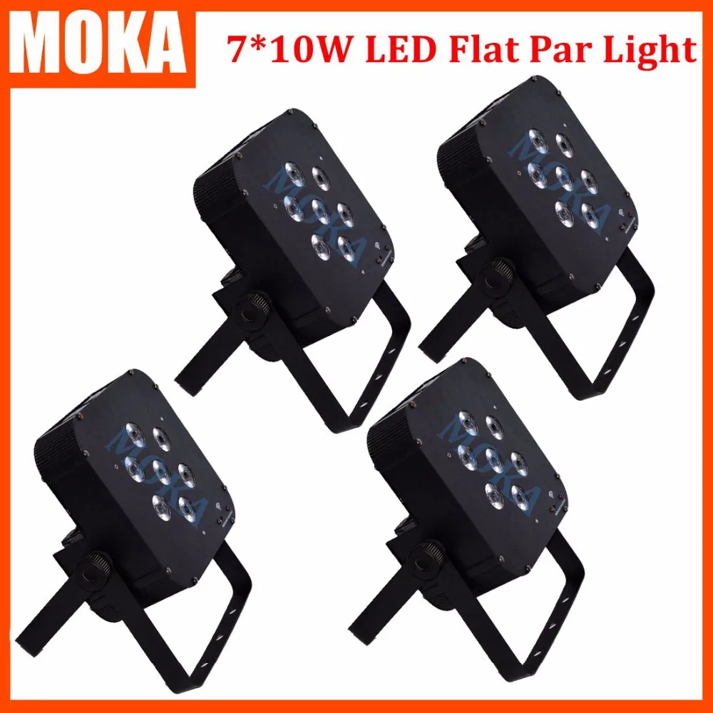 

4PCS/lot Wireless 7x10w Flat Led Par Lights Battery Support 4Hours 7x10W RGBW 4in1 led par light 7Channels
