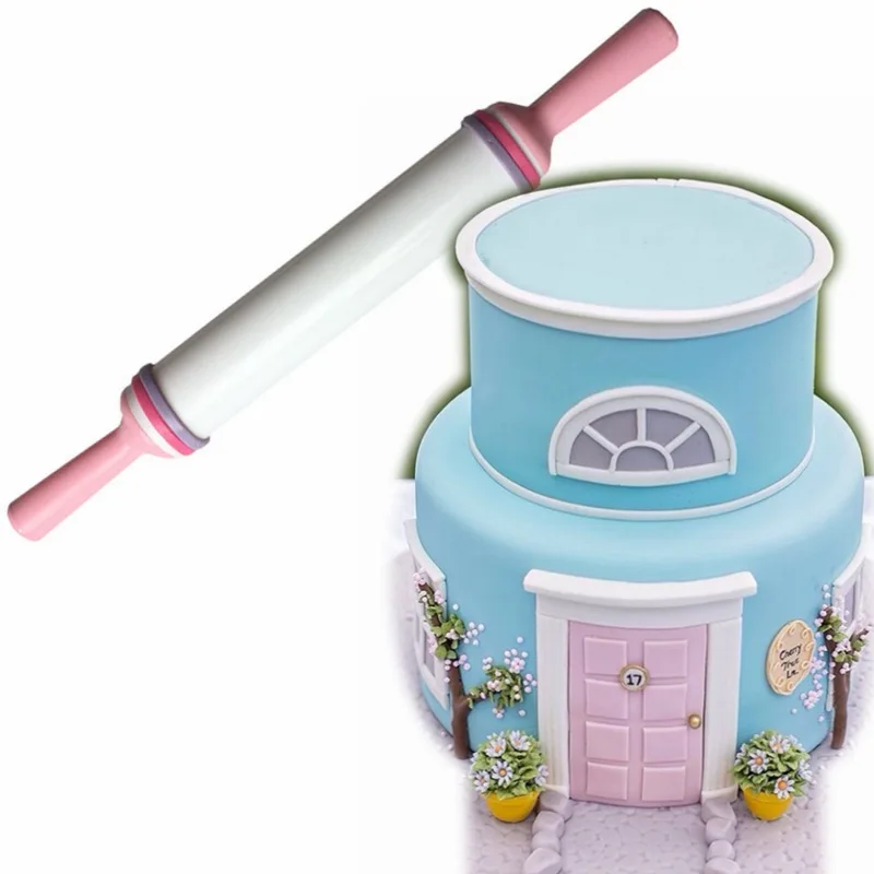 

1PCS High Quality Pastic Non-stick Pattern Rolling Pin Embossing Roller Fondant Cake Dough Rolling Pin Cooking Tools H014