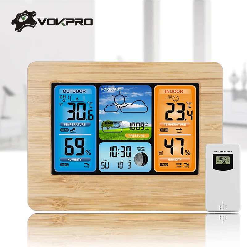 

Weather Station Barometer Thermometer Hygrometer Wireless Sensor LCD Display Weather Forecast Digital Alarm Clock