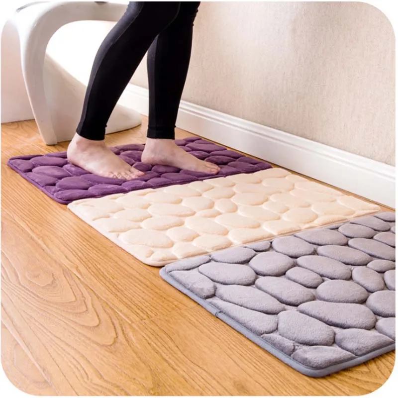 3D Rugs and Carpets Stone Area Rug for Living Room Fleece Fabric Solid Carpet Tapis Soft Memory Foam Slip-resistant Doormat
