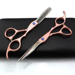 FH-20194 два стиля черный и розовый 6 дюйм(ов) Парикмахерские ножницы Профессиональный