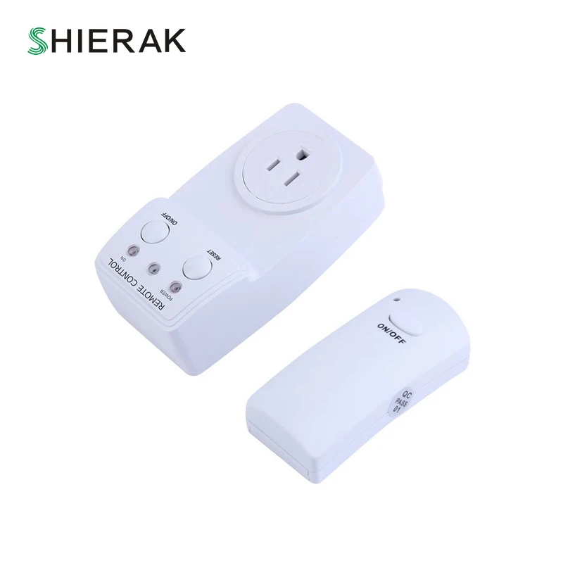 

SHIERAK White Wireless Remote Control AC Power Outlet US Plug Socket For Small Appliances