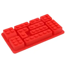 Новое поступление в форме блоков 10 кирпичей силиконовая форма для льда инструменты для мороженого крема ванны силиконовые формы для торта Цвет Красный