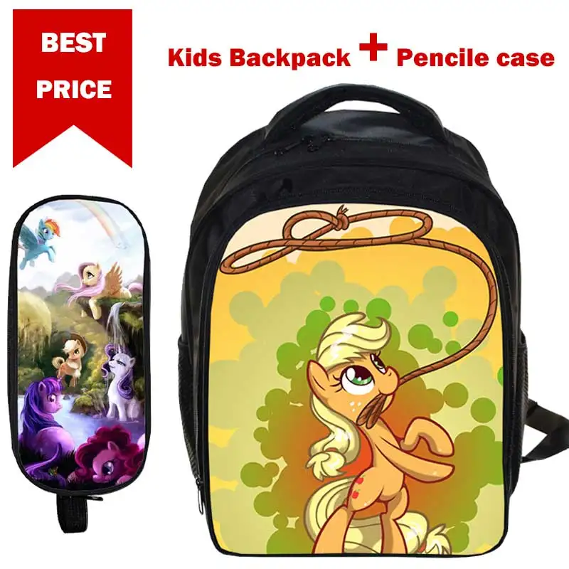 Коллекция года, подарки для детей возрастом от 3 до 6 лет, школьная сумка для мальчиков и девочек рюкзак с рисунком из мультфильма «Мой Маленький Пони», чехол-карандаш для детей, сумка-портфель, рюкзак - Цвет: sets 06