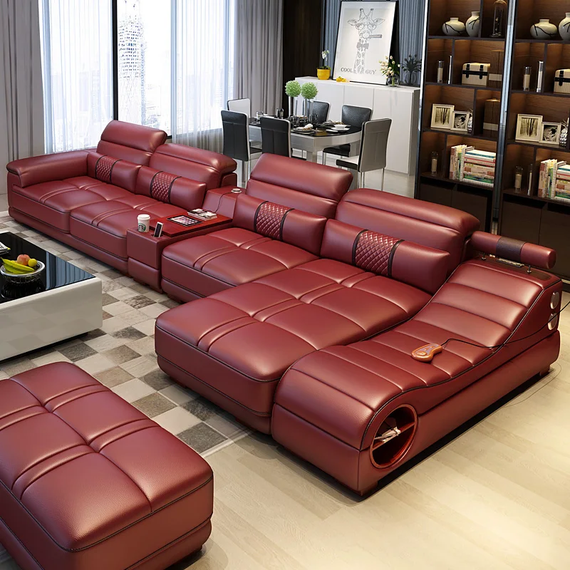 L-образный складной диван-кровать современный комфорт искусственная кожа черный и белый для дома квартиры студия мебель для гостиной