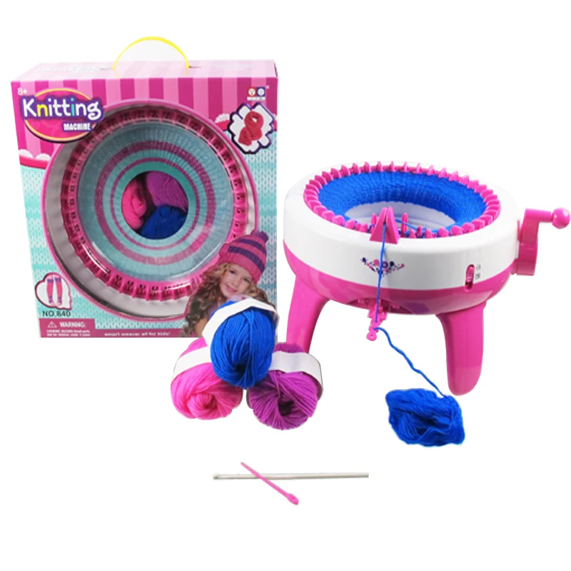 MagiDeal Kid Fun Knitting Machine Knitter Spielzeug vorgeben Weaver DIY Knit 