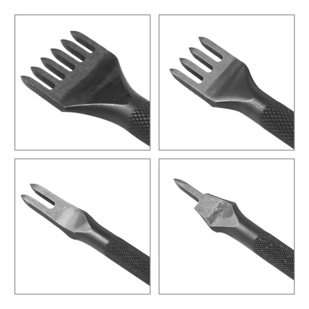 4 шт. 1/2/4/6 зубец кожа ремесленных инструментов наборы для ухода за кожей Diy ручной работы кожаные инструменты для создания небольших отверстий для шнуровки для сшивания рабочее долото
