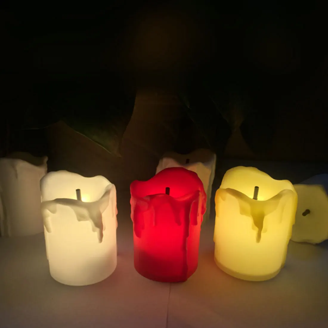 Оригинальная упаковка 12 шт./кор. теплый белый беспламенный светодиодный Электрический аккумулятор светильники в виде свечей праздничное свадебное украшение свечи