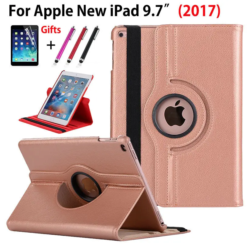 

360 Degree Rotating Case For Apple New iPad 9.7 2017 Smart Cover Funda Tablet Model A1822 PU Leather Tablette Stands