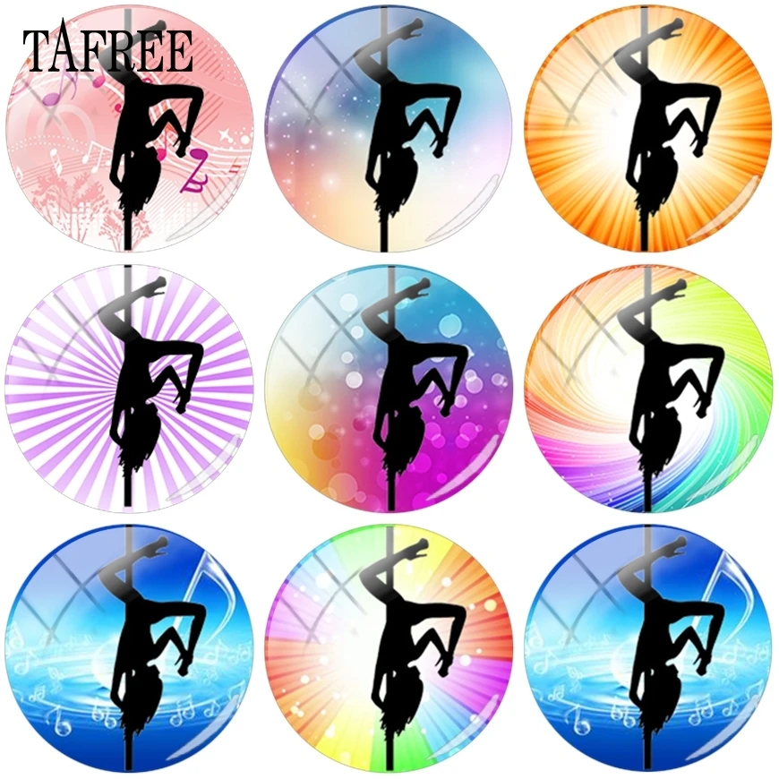 

TAFREE Popular Photo Silhouette Pole Dance Pose 12mm- 20mm In Dia Beads Glass Cabochon Dome Jewelry Findings Components