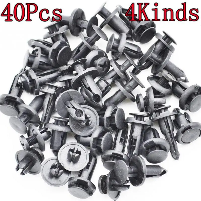 

40Pcs Car Plastic Rivet Bumper Fender Retainer Fastener Mud Flaps Push Clips Pin For Toyota Honda Ford