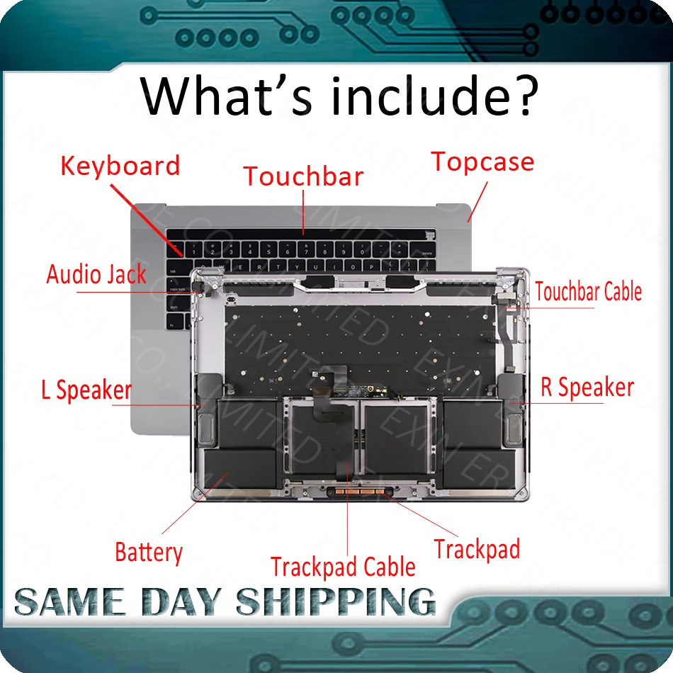 

661-06378 Silver Grey for Macbook Pro 15" A1707 Topcase w/ Keyboard US English Trackpad Touch Bar Battery A1820 2016 2017 Year