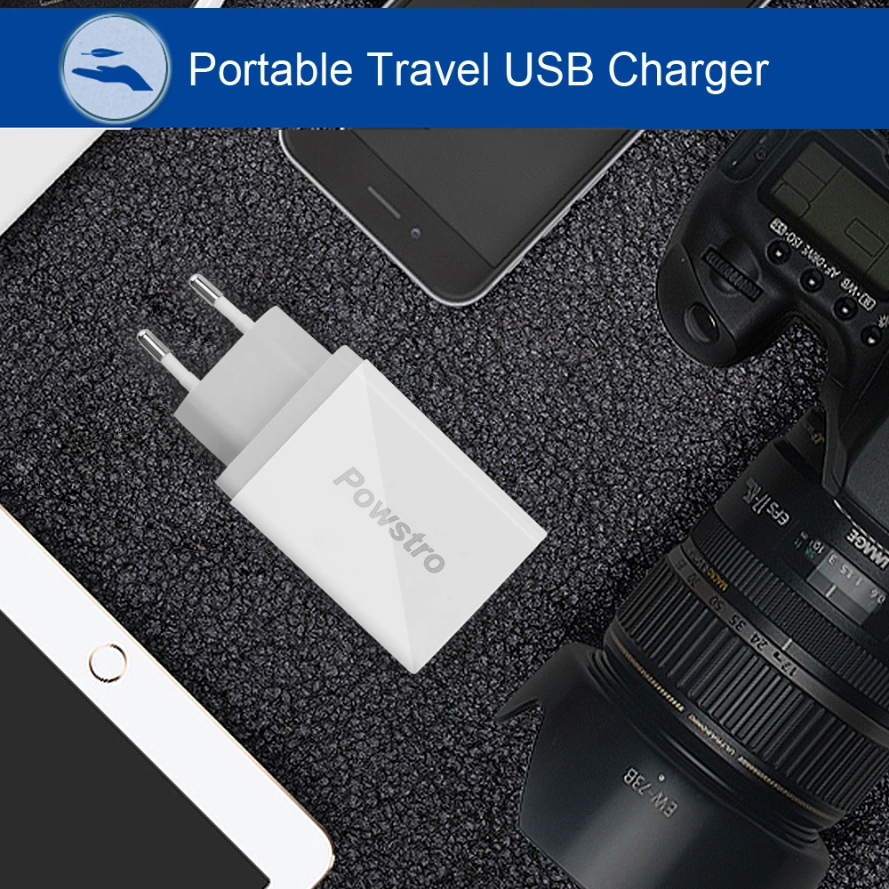 Powstro быстрое зарядное устройство 3,0 USB зарядка для телефона 3 usb порта настенное зарядное устройство 30 Вт Настенный адаптер для iPhone 7 8 для samsung S8 для Xiaomi