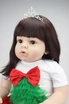 

70cm 28" silicone reborn toddler dolls Arianna Tatiana baby toys lifelike cute girl long hair fashion dress best girls gift