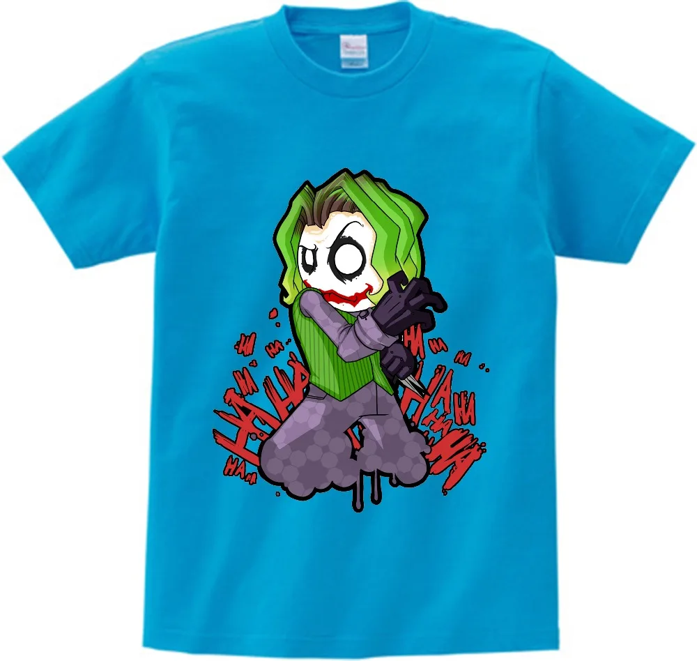 Принт с принтами "отряд самоубийц", "Харли Квинн, Джокер Детские футболки с цветочными воротниками, с круглым вырезом, короткий рукав, рутая девочка Повседневное Топ, футболка, футболки для грудничков NN