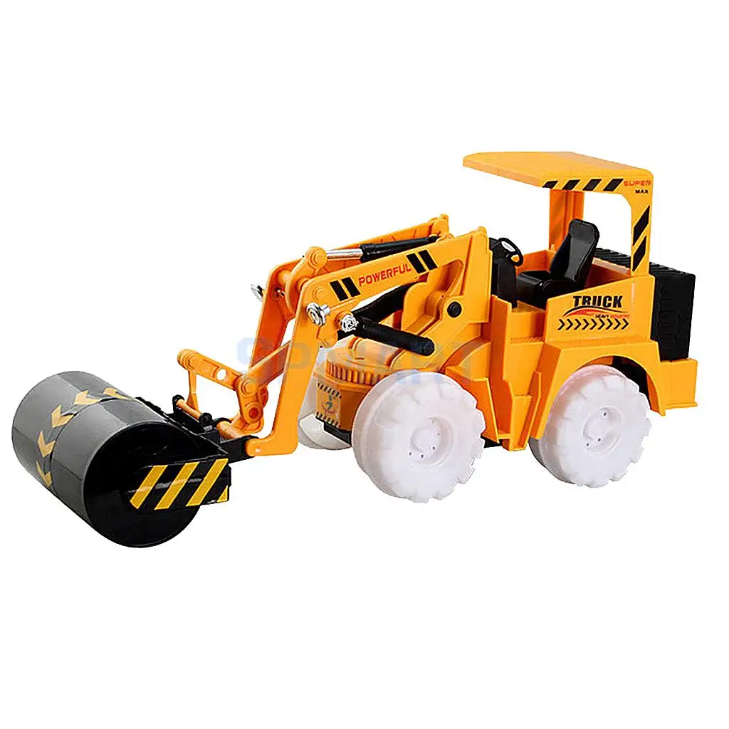Electric Engineering Vehicle Mini Timber Grab Road Roller Model