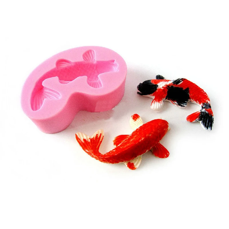 

Free shipping chinese fish lace cooking tools wedding decoration Silicone Mould baking Fondant Sugar Craft DIY Cake candy