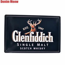 Знаменитый виски винтажный металл с тиснением оловянные знаки казино бар Pub декоративные тарелки черные настенные наклейки пивная доска художественный плакат SS4