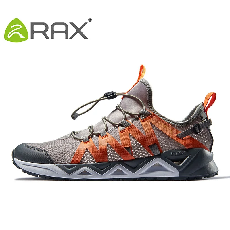 RAX/Мужская быстросохнущая походная обувь; прогулочная обувь; дышащие кроссовки; светильник; женская обувь - Цвет: gray orange 463