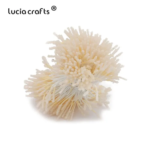 Lucia crafts, 144 шт, 3 мм, Двойные наконечники, стеклянные цветы, тычинки для свадебного украшения, сделай сам, скрапбукинг, венок, поддельные, pist C1204 - Цвет: C9 Beige