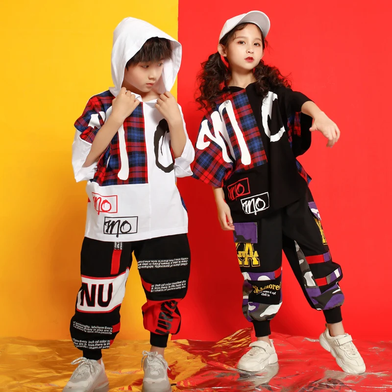 Girls Boys Outwear Tshirt Hoodie Jogger Pants T Shirt Hip Hop Clothing Jazz Dance Costumes Kids Concert Ballroom Dancing Clothes girl dance costume children costumes