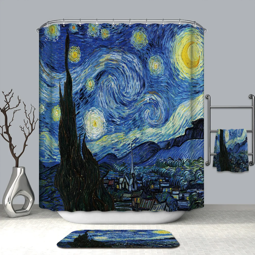 Günstige Japan Meer Dusche vorhang badezimmer polyester stoff wasserdicht mold Dusche vorhang für bad landschaft Gemalt