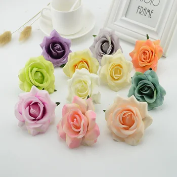 

100pcs Artificial flowers head Festival wedding car christmas decoration for home Bride wrist accessories Silk roses wall