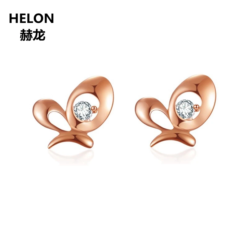 0.06ct SI/H Full Cut Natural Diamonds Stud Earrings for Women Solid 14k Rose Gold Party Engagement Wedding Anniversary | Украшения и