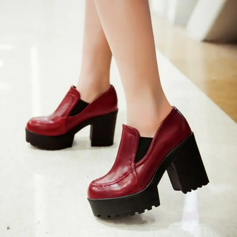 FITWEE/размеры 34-43; Женские базовые туфли-лодочки; модная обувь на платформе и высоком каблуке; Женская Офисная Повседневная обувь; стиль обуви