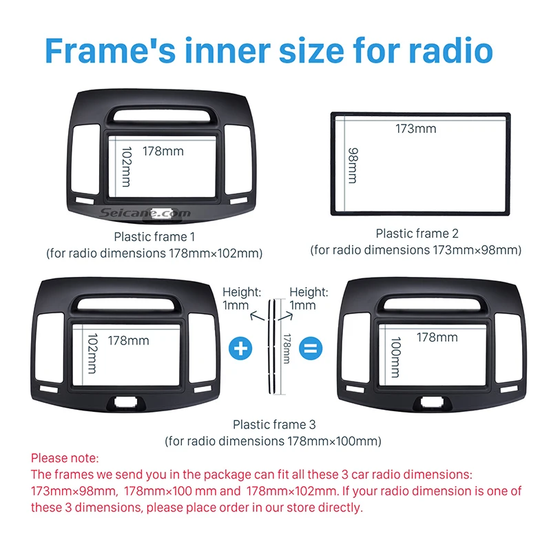 Seicane авто радио Blende Rahmen 2Din для 2006-2011 HYUNDAI ELANTRA корейский Шварц LHD